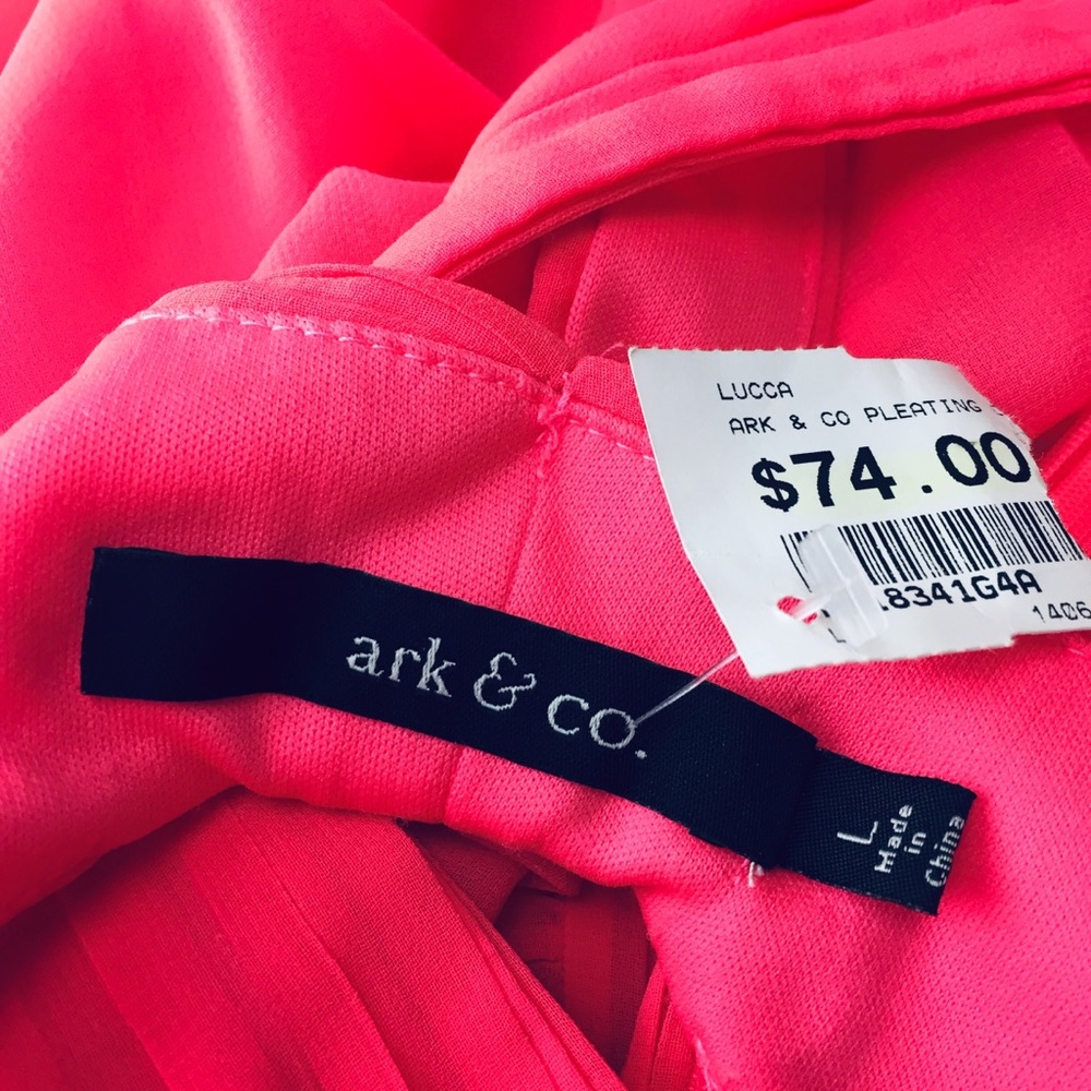 💰3 👚for $17 Ark&Co prom party 🎉 dress chiffon Sz lg coral - Picture 7 of 8